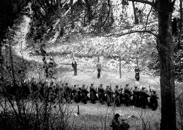 Exécution de résistants du groupe Manouchian, clairière des fusillés du Mont-Valérien, 21 février 1944.