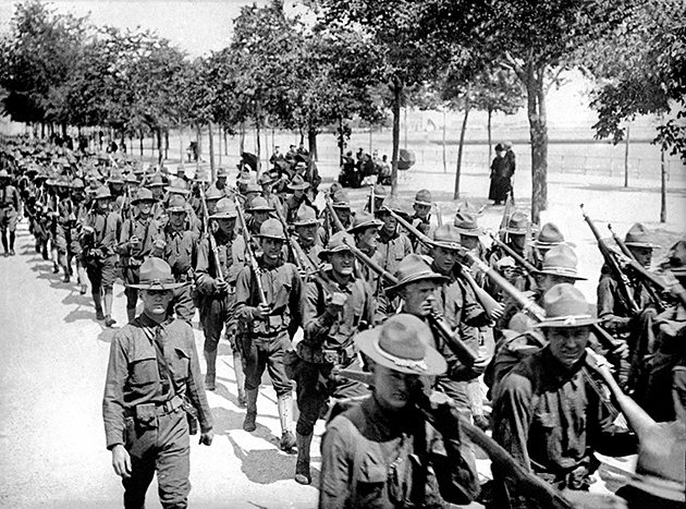 Arrivée de troupes américaines à Saint-Nazaire, juin 1917