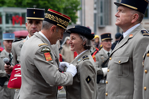 Cérémonie commémorative du 8 mai 1945 à Lille,  place Rihour, 8 mai 2019,  remise de médaille. © Juliette Pavy/APJ  
