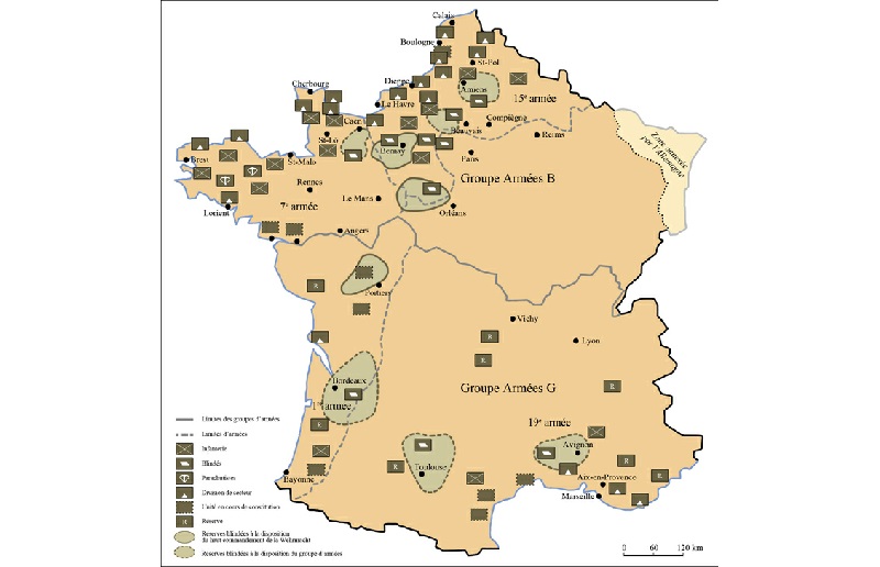 carte organisation troupes allemandes