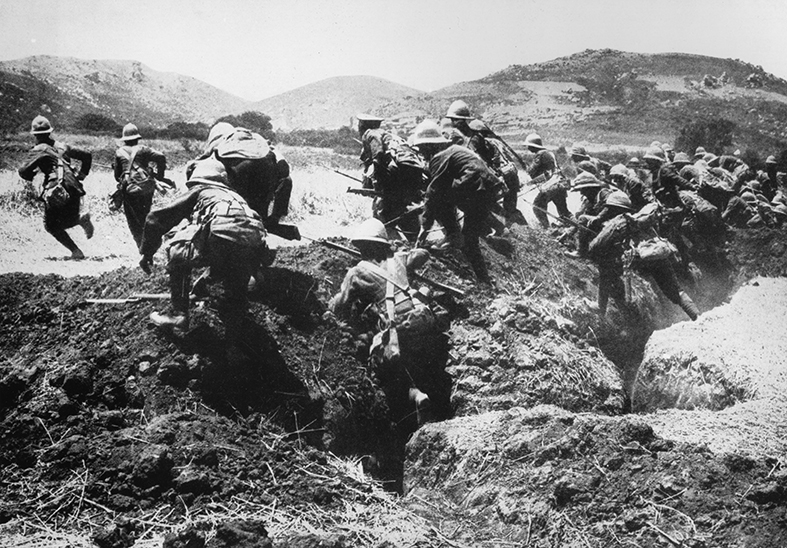 british troops on the attack