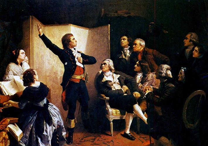 Claude Joseph Rouget de Lisle chantant pour la première fois La Marseillaise, 1792"