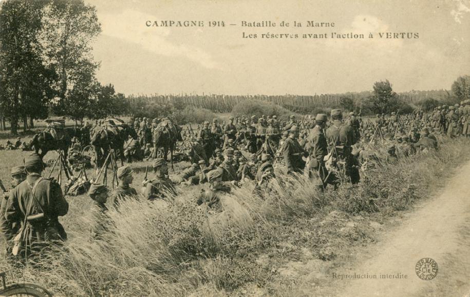 Campagne 1914. Bataille de la Marne. Les réserves avant l'action à VERTUS