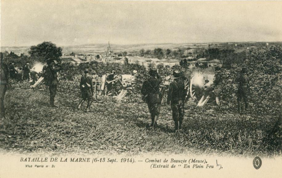 Bataille de la Marne (6-13 Sept. 1914). Combat de Beauzée (Meuse). (Extrait de En plein feu