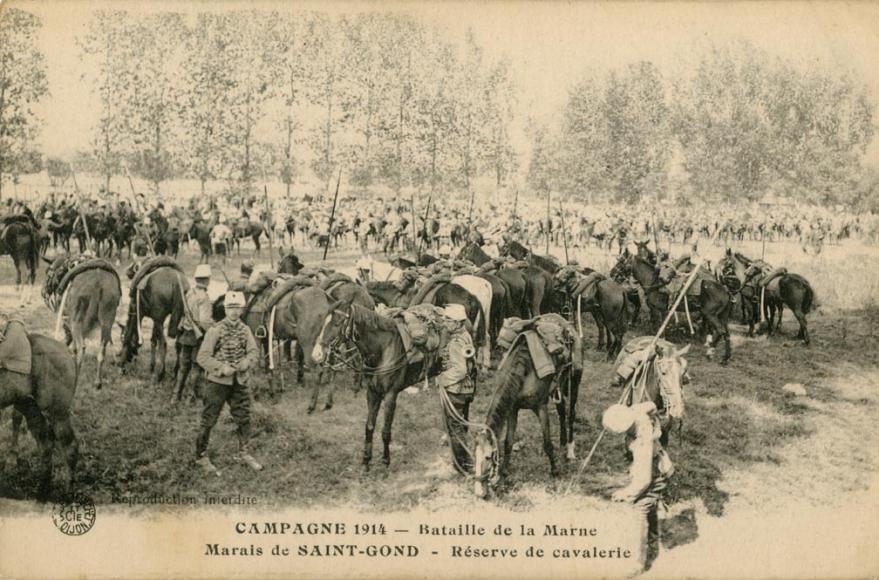 Campagne 1914. Bataille de la Marne. Marais de SAINT-GOND. Réserve de cavalerie