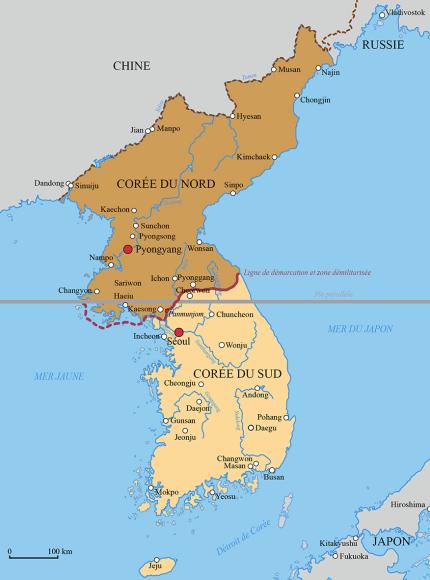 La partition de la Corée depuis 1953