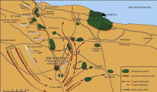 Le front allié de Libye et l'offensive germano-italienne des 26-27 mai 1942