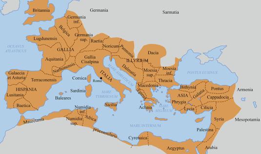 L’Empire romain à son apogée (Trajan 100 après JC)