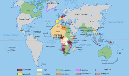 Les empires européens et leurs possessions avant 1914