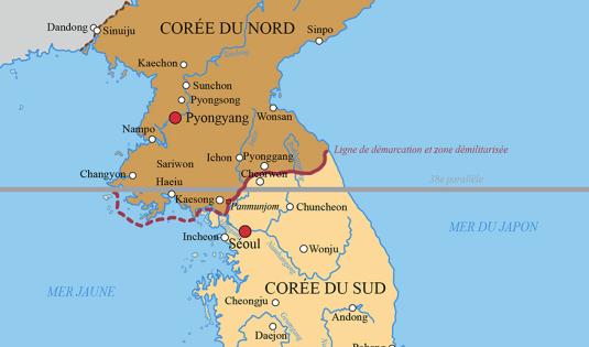 La partition de la Corée depuis 1953