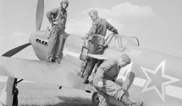 The “Normandy-Niemen” regiment on an airfield in Stuttgart