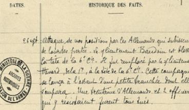 Les journaux des marches et opérations de la Première Guerre mondiale