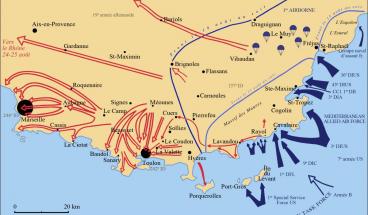 Die Landung und die Schlacht in der Provence