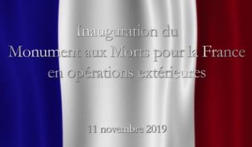 Cérémonie du 11 novembre 2019 - Inauguration du Monument aux Morts en opérations extérieures par le Président de la République