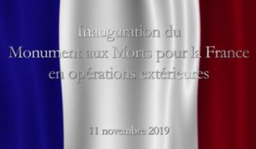 Présentation du projet du monument national dédié aux Morts pour la France en OPEX (2019)