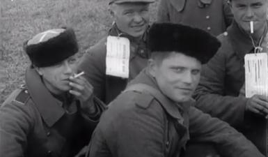 Supplétifs cosaques de l'armée allemande prisonniers des Américains, juin 1944