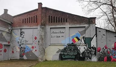 Poteau et plaque d'exécution de Charleroi
