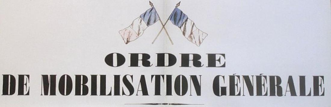 Affiche de la mobilisation du 2 aout 1914 qui a été placardée sur tous les murs de France. 