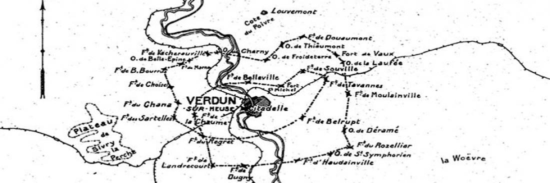 Plan de la région fortifiée de Verdun, publié dans la Revue du génie militaire en 1921 Plan de la région fortifiée de Verdun, publié dans la Revue du génie militaire en 1921