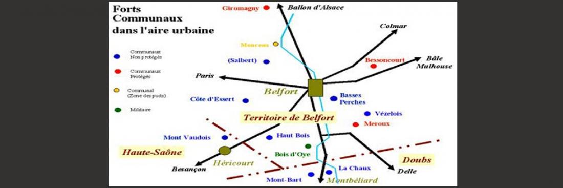 Plan de la ceinture fortifiée de Belfort Plan de la ceinture fortifiée de Belfort