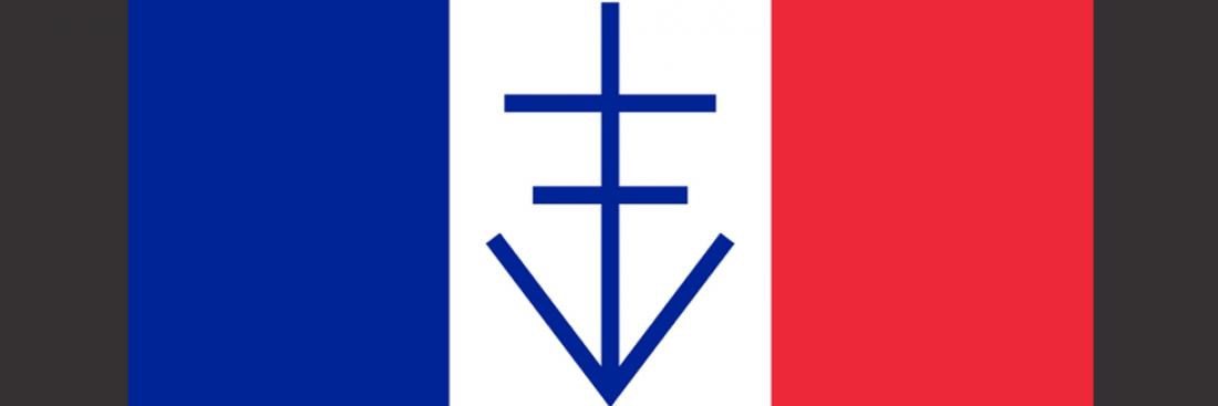 Drapeau de la République Libre du Vercors (juin-juillet 1944). Source : Licence Creative Commons.