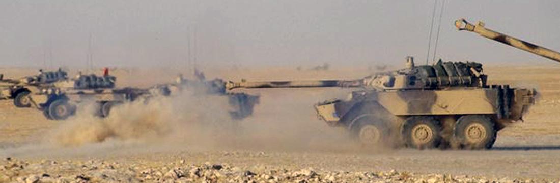 Die AMX-10 RC des 1. REC am Startplatz, Hafar El Batin, Oktober-November 1990. Ecpad/Yann Le Jamtel