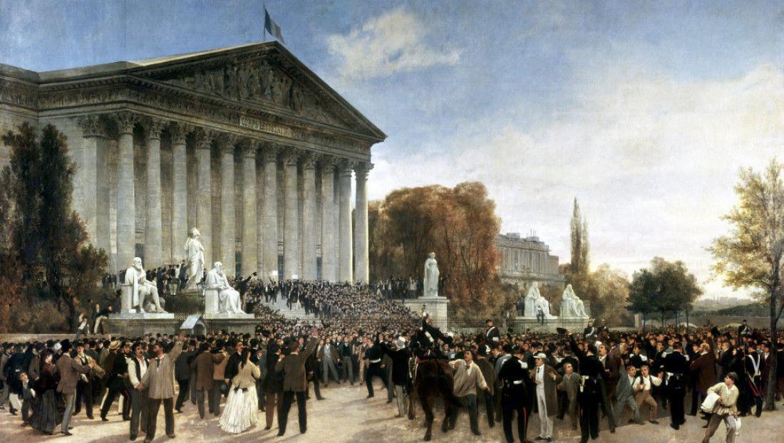 La foule devant le Corps législatif au matin du 4 septembre 1870, Jacques Guiaud, 1871. Musée Carnavalet